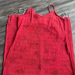 Red Sleeveless Dress with Black Speckles